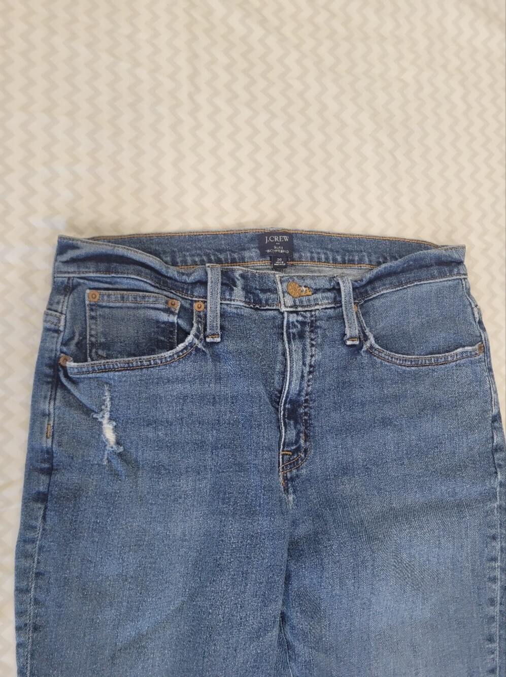 J. Crew Medium Blue Straight-Leg Women's Jeans Slim "The Boyfriend" Size 30 - Picture 5 of 15
